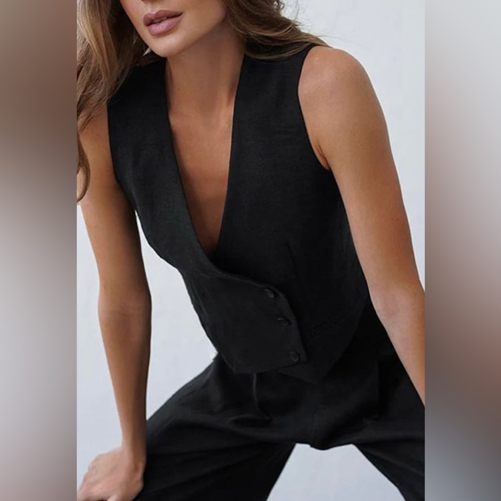 Commense set Black vest and pants large vest NWT pants NWOT neither wore - Picture 3 of 16